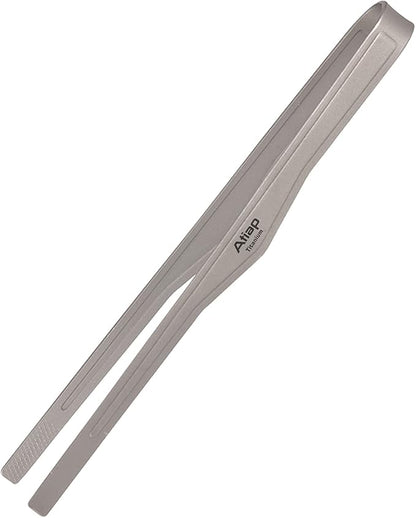 Titanium BBQ Tongs Grill Tongs Tweezer Clip Multi Function for Kitchen Salad Steak Barbecue Buffet (Grey, 10)