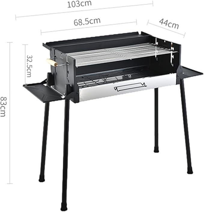 Portable Charcoal Grills BBQ Grill Stove Camping Barbecue Grill Stainless Steel Lamb Skewer Grill BBQ Smoker Camping Barbecue Grill for Garden Backyard Party Picnic Travel Outdoor