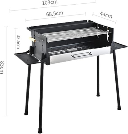 Portable Charcoal Grills BBQ Grill Stove Camping Barbecue Grill Stainless Steel Lamb Skewer Grill BBQ Smoker Camping Barbecue Grill for Garden Backyard Party Picnic Travel Outdoor