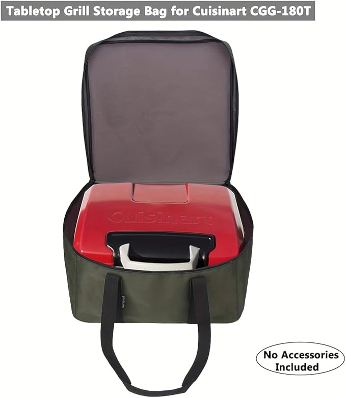 Carrying Bag for Cuisinart CGG-180T Grill, Portable Grill Bag for Outdoor Gourmet Grill, Tabletop Grill Storage Bag for Cuisinart CGG-180T (Grey)