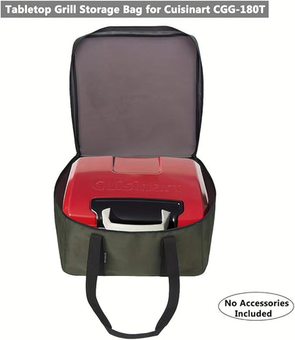 Carrying Bag for Cuisinart CGG-180T Grill, Portable Grill Bag for Outdoor Gourmet Grill, Tabletop Grill Storage Bag for Cuisinart CGG-180T (Grey)