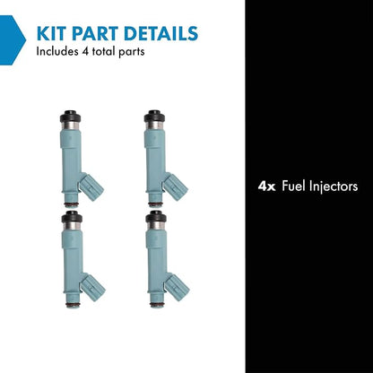 TRQ Fuel Injector Set | For 2005-2010 Scion tC 2008-2015 xB 2004-2009 Toyota Camry 2009-2010 Corolla 2009-2013 Matrix 2004-2008 RAV4 Solara
