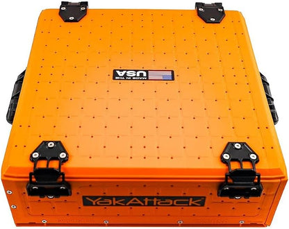 YakAttack ShortStak Solo Storage Box - Size & Color Options | Standalone Low-Profile Crate with Lid, Hinges & Latches | GridLoc Mounting Panels | Slider Feet for Under-Seat Use | Made in USA