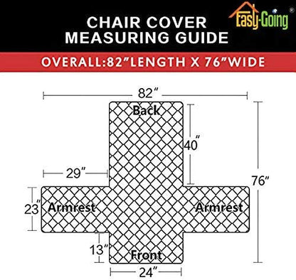 Easy-Going Reversible Couch Cover, Small Chair, Blue/Ivory | Machine Washable Slipcover For Dogs, Water Resistant Furniture Mat For Living Room, Non-Slip Sofa Cover, Pet Friendly