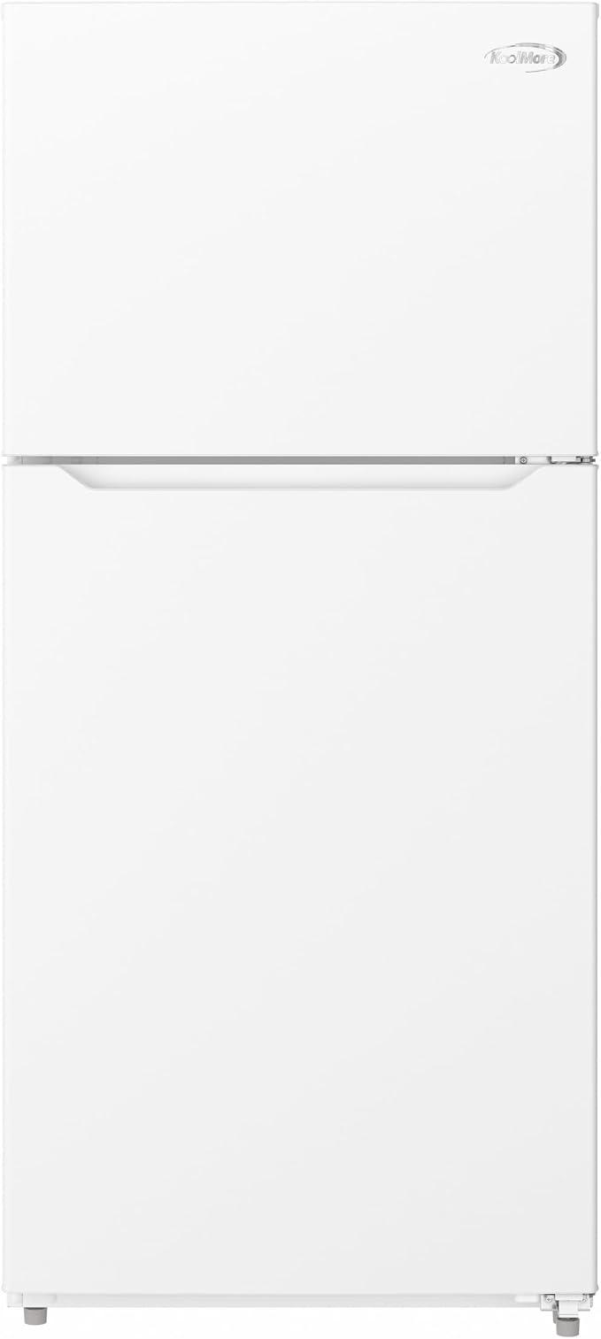 KoolMore 30 Inch 18 Cu Ft Top Freezer Refrigerator, White, Freestanding Full Size Fridge Freezer for Home Kitchen or Garage