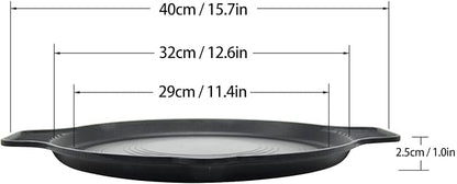 Korean BBQ Grill Pan, Round Non Stick Grilling Pan for Indoor Outdoor Barbeque, 11.4in