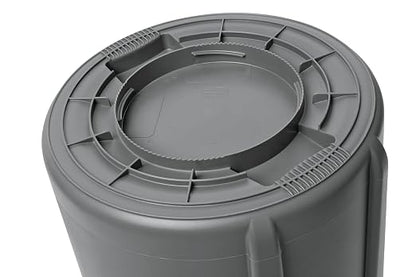 Rubbermaid Commercial Products BRUTE Heavy-Duty Round Trash/Garbage Can, 10-Gallon, Gray, Outdoor Waste Container for Landscapers/Construction/Restaurants/Office/Warehouse/Commercial Environments