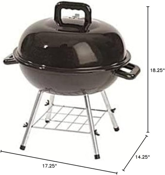 TG2180501-SC 14" x 14" Black Porcelain Smoke Canyon Charcoal Kettle Grill