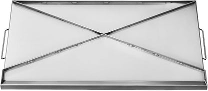 VEVOR Stainless Steel Griddle, 32x16 inch Universal Flat Top Rectangular Plate, Gas Grill Griddle for BBQ Grill, Teppanyaki, Portable Family Cookware with Handle, for Camping Tailgating Party