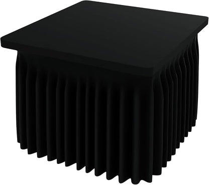 Smiry Spandex Elastic Fitted Table Cloth Skirt for 5FT Square Table | Stretch Washable Table Cloth, Banquet Table Cover for Wedding, Party, Indoor & Trade Shows, (Black, 54Lx54Wx30H)