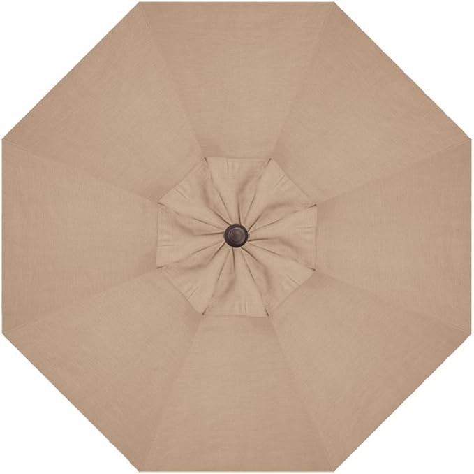 Treasure Garden 11-Foot (Model 812) Deluxe Auto-Tilt Market Umbrella with Bronze Frame and Sunbrella Fabric: Heather Beige with Double Wind Vent (Includes 3 Year Extended Frame Warrantee)