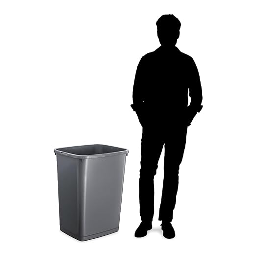 Superio Large Kitchen Trash Can 13 Gallon, 52 Qt Waste Bin for Kitchen, Garage, Indoor and Outdoor Trash Can (4, Dark Grey)