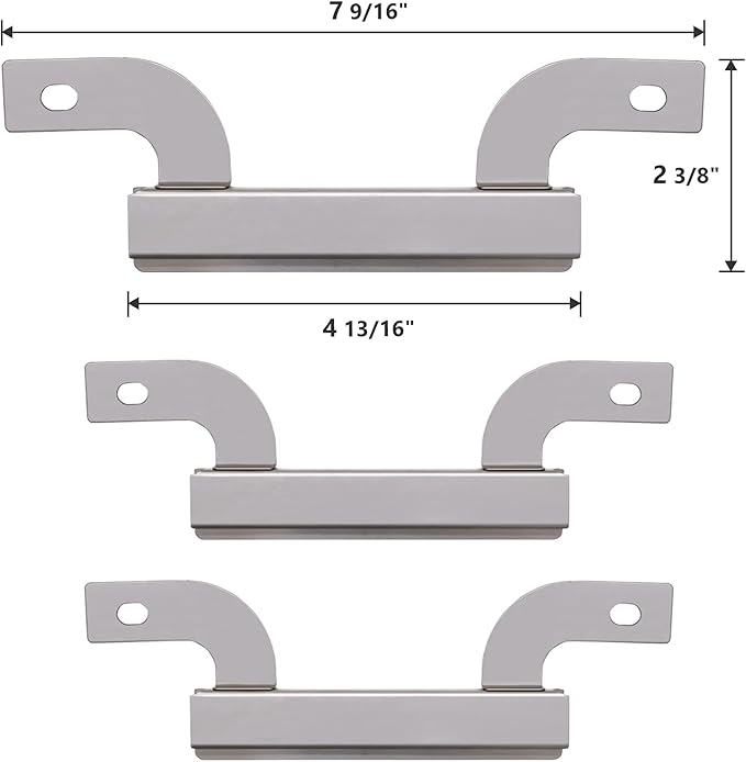 Grill Replacement Parts Compatible for Brinkmann 810-2410-S 810-2411-S 810-2411-F Model, 4-Pack Heat Plates Flame Tamer Crossover Burners Tubes Parts for Brinkmann 810-2411-S Gas Grill
