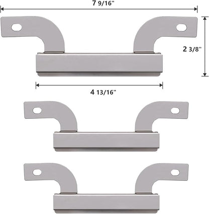 Grill Replacement Parts Compatible for Brinkmann 810-2410-S 810-2411-S 810-2411-F Model, 4-Pack Heat Plates Flame Tamer Crossover Burners Tubes Parts for Brinkmann 810-2411-S Gas Grill