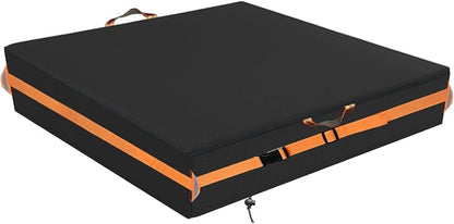 Sandbox Cover, Outdoor Large Sandbox Cover for Preschoolers, Waterproof Square SandBoxs Covers for Sand Protection, Featuring Handles, Strap with Buckle, Bottom Drawstring（Black，66" L×66" W×8" H