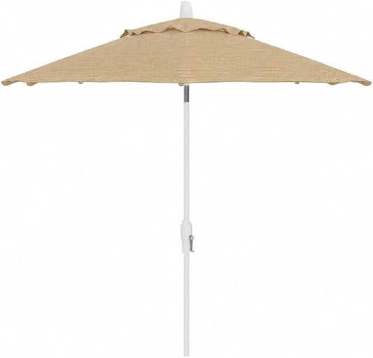 Treasure Garden 9ft Patio Umbrella - Outdoor Furniture Market Umbrella – Deluxe Auto-Tilt – White Aluminum Frame (Sunbrella, Antique Beige)