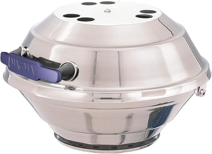 Magma A10-205 Marine Kettle Portable Gas Grill - Stainless Steel BBQ for Boats - Wind-Resistant Design, Safe Propane Connection, Stay Cool Handle - 15" Diameter