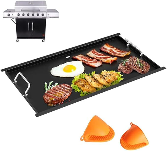 463228622 Full Size Griddle Insert for Charbroil Performance 6 Burner 463229021 463284422 463229521 463259223,Carbon Steel Flat Top Griddle Plate for Charbroil 463229521B G426-0005-W1, 29.5''L x 17'W