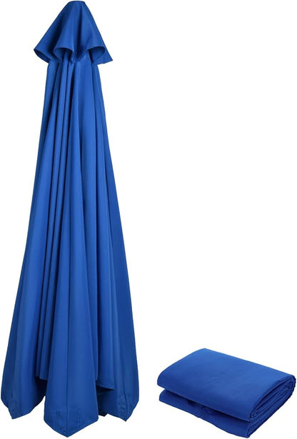 10 FT 6/8 Rib Umbrella Canopy Replacement Outdoor Market Patio Table Umbrella Strong and Thicck Canopy Cover for Backyard Garden Courtyard Swimming Pool Lawn (Canopy ONLY)