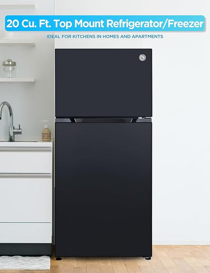 Commercial Cool 20 Cu. Ft. Top Mount Refrigerator with Freezer, 2-Door Refrigerator with Top Freezer and Adjustable Temperature Control, Ice Maker Ready, Energy Star Certified, Black | 2-Door Refrigerator with Top Freezer, Adjustable Temperature Contro...