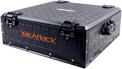 YakAttack ShortStak Solo Storage Box - Size & Color Options | Standalone Low-Profile Crate with Lid, Hinges & Latches | GridLoc Mounting Panels | Slider Feet for Under-Seat Use | Made in USA