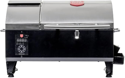 USSC Grills USG295SS Stainless Steel Portable Tabletop Wood Pellet Grill,silver,black