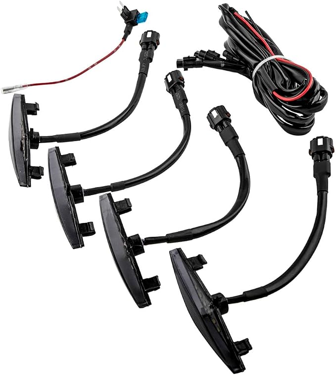 4pcs Led Amber Lights Lamp Harness compatible for Toyota 4Runner TRD Pro 2014-up