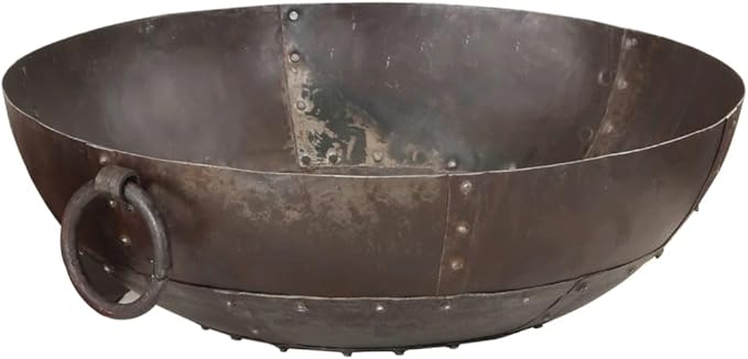 21.7 Inch Iron Fire Pit for Garden Patio, Outdoor Wood Burning Fire Bowl with Handles, Sturdy 3-Legged Fireplace for Backyard Heating and BBQ