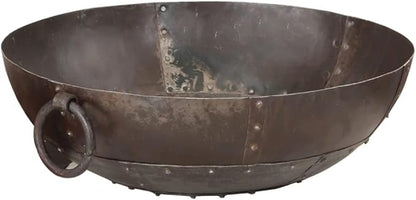 21.7 Inch Iron Fire Pit for Garden Patio, Outdoor Wood Burning Fire Bowl with Handles, Sturdy 3-Legged Fireplace for Backyard Heating and BBQ