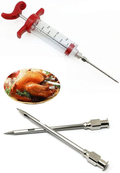 4pcs Injector Needle for Barbecue, Stainless Steel Marinade Turkey BBQ Meat Injector Needle Kitchen Accessories Party Home Supplies