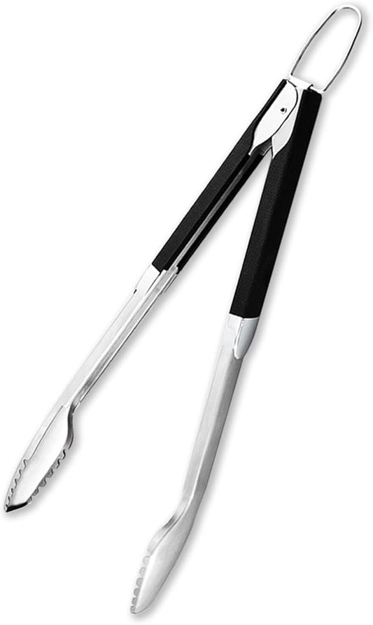 Extra Long BBQ Tongs 17 Inch, Heavy Duty Stainless Steel Grill Tongs with Silicone Grip & Locking Closure Cooking Tongs for Outdoor Grilling Kitchen Hot Grilled Food Dishwasher Safe