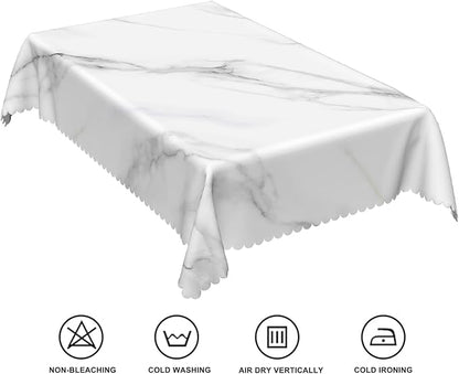 60x84inches Marble Rectangle Tablecloth Abstract Modern Grey and White Marble Texture Table Cloth Waterproof Polyester Table Cover for Dining Room Kitchen Home Decor Cafe Restaurant