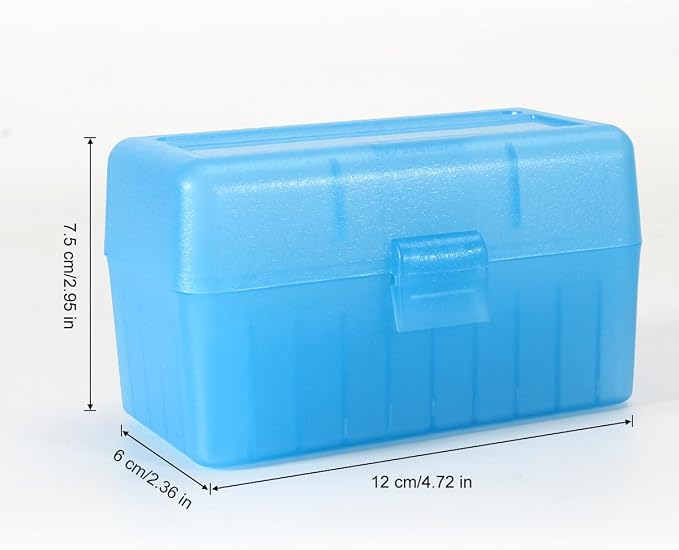 4.72 Inches 50 Round Flip-Top Plastic Rifle Ammo Storage Can | Waterproof Lockable Storage 9mm Ammo Box & Gun Accessories for Hunting | Magazine Holder & Ammunition Cases for Travelling