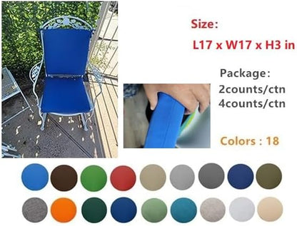 QILLOWAY Outdoor Indoor Chair Pads,Seat Cushions, Square Foam Dining Chair Patio Cushion Set of 4, All Weather, 17" Lx17 Wx3 D (Orange)
