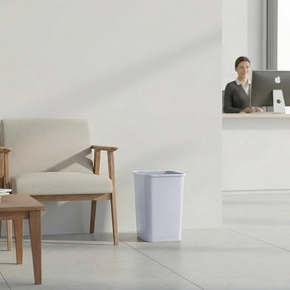 Superio 4.5 Gallon Plastic Trash Can, Waste Bin for Home, Kitchen, Office, Bedroom, Bathroom- 18 Qt (6 Pack, White Smoke)