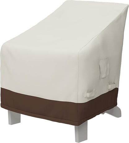 Amazon Basics Outdoor Patio Furniture Cover for Adirondack Chair, Waterproof, Anti-UV, Weather Resistant, All Weather Protection, Beige/Tan (Pack of 8)