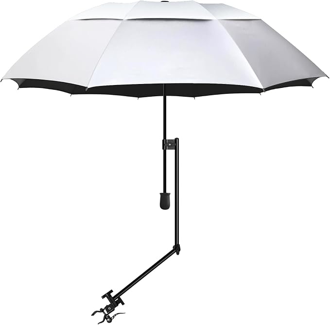 XLINGZA UPF 50+ Beach Umbrella with Adjustable Universal Clamp