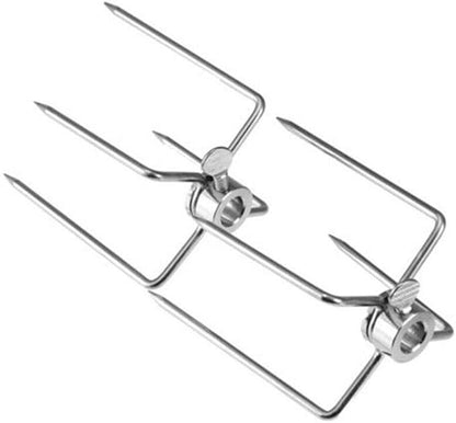 Electric BBQ Grilling Rotisserie Spit Roaster Charcoal Motor Rod Kit with Meat Forks for Pig Chicken Beef Battery Type