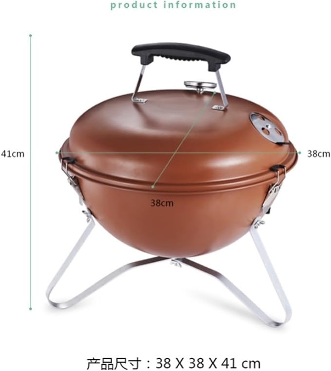 ALLC Charcoal Grills Portable Outdoor Camping Spherical Barbecue Grill BBQ Carbon Grill with Thermometer Stewing Integrated Barbecue Grill Barbecue Grill for Garden Outdoor Cooking