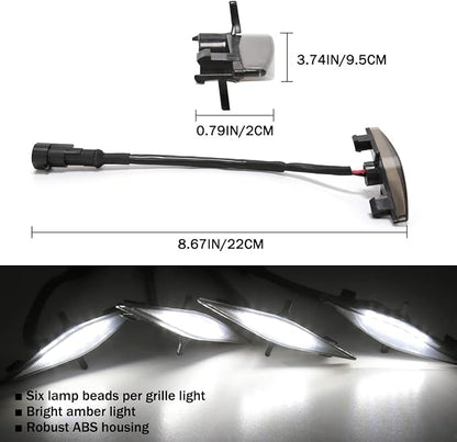 White Grille Lights for 4Runner TRD Pro 2014-2023, Smoked Shell LED Grill Light for 4Runner TRD Off-Road, Limited, SR5 2014-2019 with Fuse