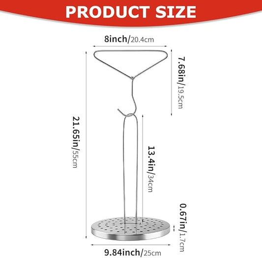 Stainless Steel Turkey Fryer Stand Kit,Turkey Rack,Vertical Turkey Roasting Stand with Chrome Finish Wire Handle Lifter Hook for Deep Fry Grill Oven BBQ