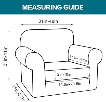 Turquoize 2 Piece Chair Covers Chair Slipcovers for Living Room Armchair Couch Cover Chair Sofa Cover with Individual Cushion Covers Furniture Cover for Chairs Feature Jacquard Fabric (Chair, Rust)