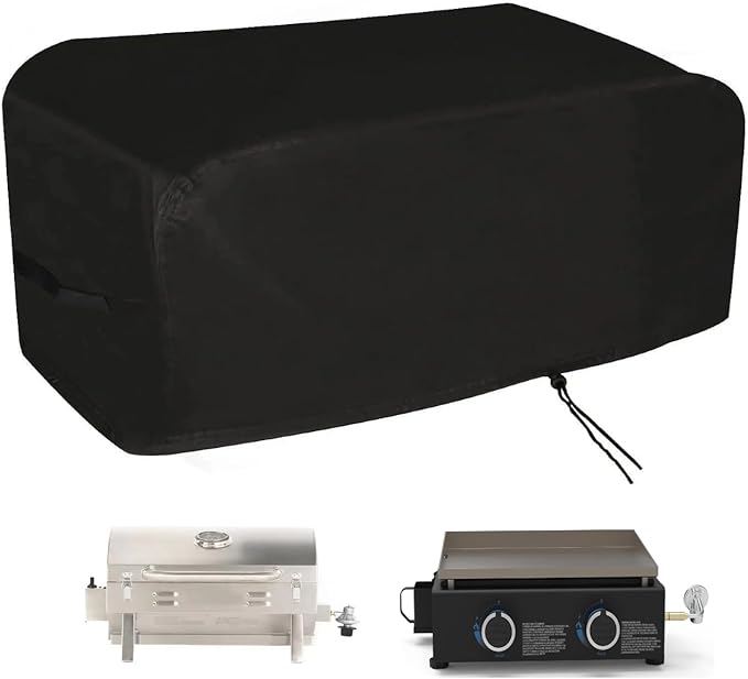 Mini Gas Grill Cover for Masterbuilt MB20030819 Portable Propane Grill, Outdoor Tabletop Griddle Cover for Pit Boss 10960 2-Burner Tabletop Griddle, 29 x 18.5 x 11.8 Inch