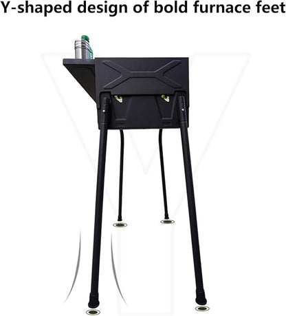 Large Folding Portable Charcoal Grill For 5-16 People, Heavy Duty Outdoor Barbecue Grill With Air Vents, Camping Backyard Picnic Black