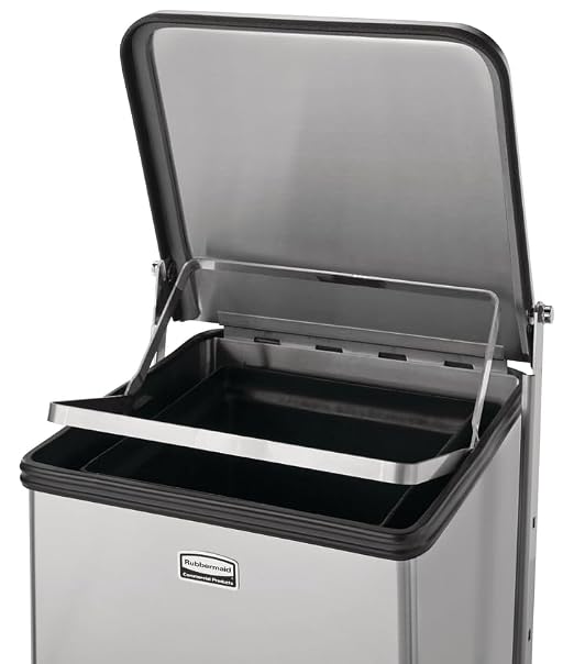 Rubbermaid Commercial Products Defenders Biohazard Steel Trash Can, Step-On, 25 GAL, White, Hospital/Doctor's Office/Healthcare Facilities