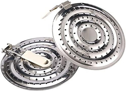 2 Pack Double Thickening Heat Diffuser Reducer Flame Guard Simmer Plate, Stainless Steel for Electric and Gas Stovetops