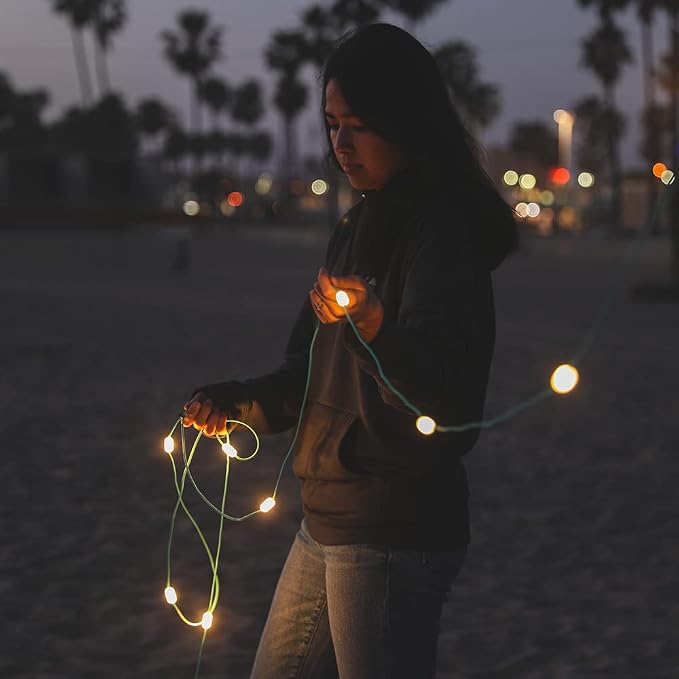 MPOWERD Luci Solar String Lights: Rechargeable via Solar and USB, Power Bank for Mobile Charging, 18’ or 44’, Waterproof, Lasts Up to 40 hrs, Up to 140 Lumens LEDs, Camping, Indoor/Outdoor Decorating