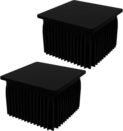 Smiry 2 Pack Spandex Elastic Fitted Table Cloth Skirt for 3FT Table | Stretch Washable Table Cloth, Banquet Table Cover for Wedding, Party, Indoor & Trade Shows, (Black, 36Lx36Wx30H)