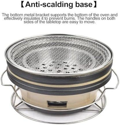 Portable Pottery Barbecue Stove, Clay Charcoal Stove, Multifunctional BBQ Grill Outdoor Charcoal Stove, Cooking Accessories for Outside BBQ Picnic Hiking Patio