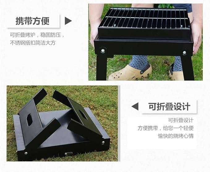 Barbecue Charcoal Grill BBQ Charcoal Grill, Folding Portable Lightweight Barbecue Grill Tools for Outdoor Cooking Camping Picnic Charcoal BBQ Grill